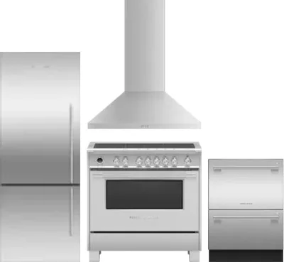 4 Piece Package Includes Refrigerator, Range, Hood And Dishwasher